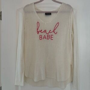 Wooden Ships beach babe cream knit sweater